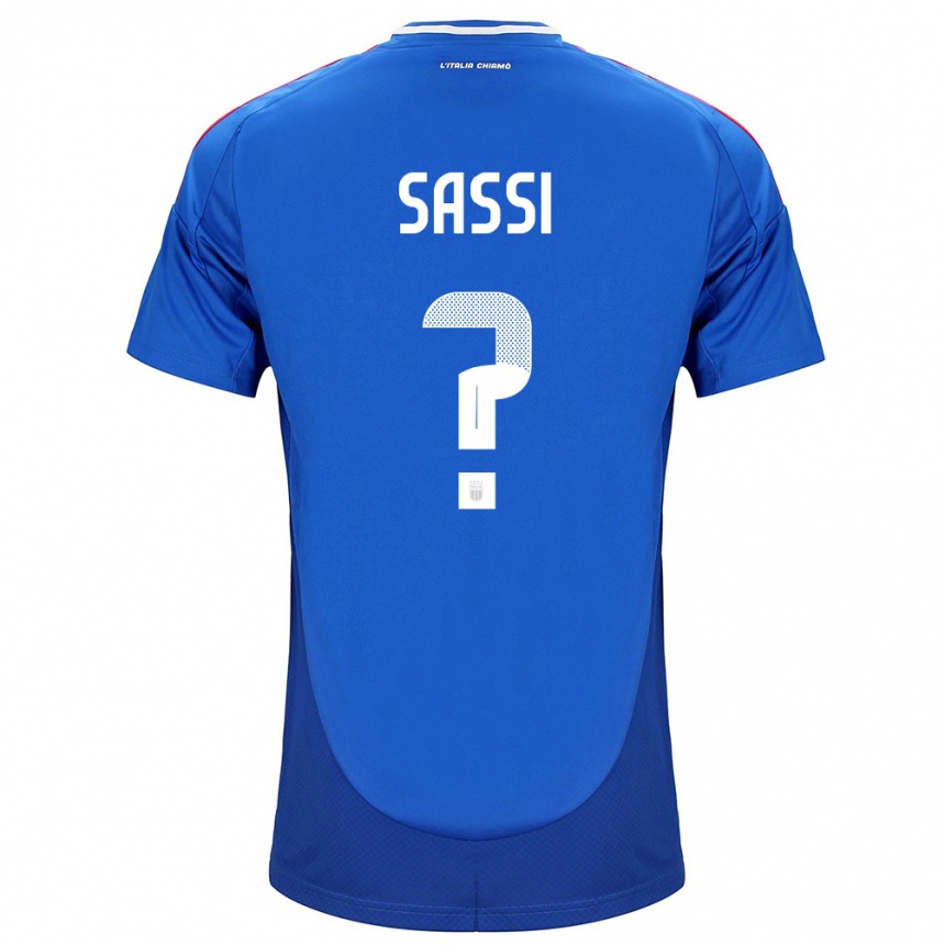 Kids Football Italy Jacopo Sassi #0 Blue Home Jersey 24-26 T-Shirt Nz