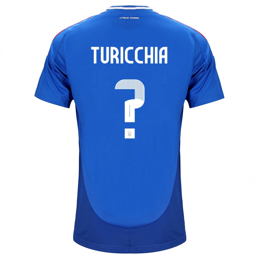 Kids Football Italy Riccardo Turicchia #0 Blue Home Jersey 24-26 T-Shirt Nz