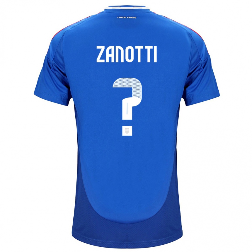 Kids Football Italy Mattia Zanotti #0 Blue Home Jersey 24-26 T-Shirt Nz