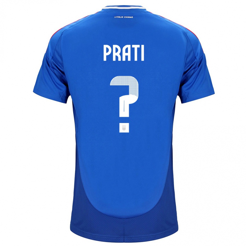 Kids Football Italy Matteo Prati #0 Blue Home Jersey 24-26 T-Shirt Nz