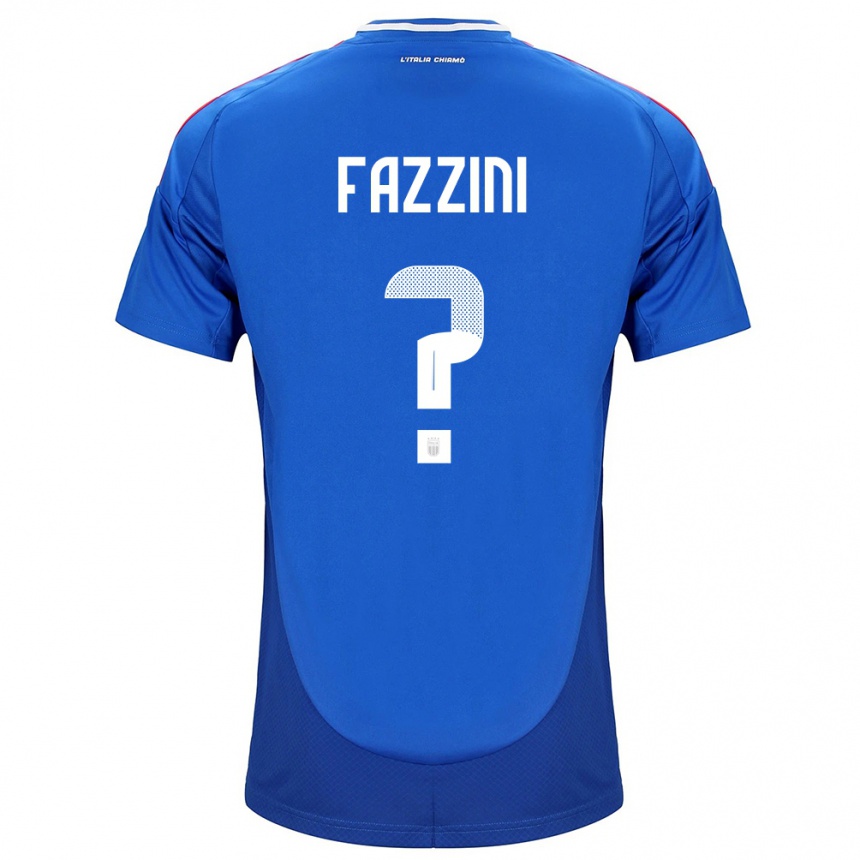 Kids Football Italy Jacopo Fazzini #0 Blue Home Jersey 24-26 T-Shirt Nz