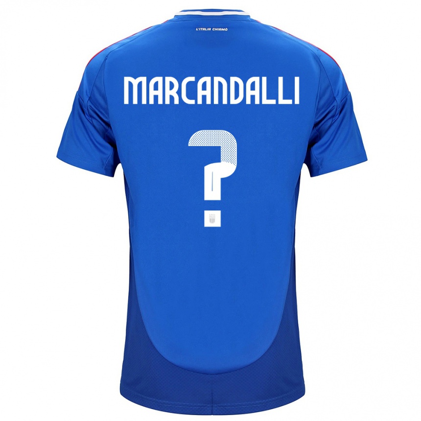 Kids Football Italy Alessandro Marcandalli #0 Blue Home Jersey 24-26 T-Shirt Nz