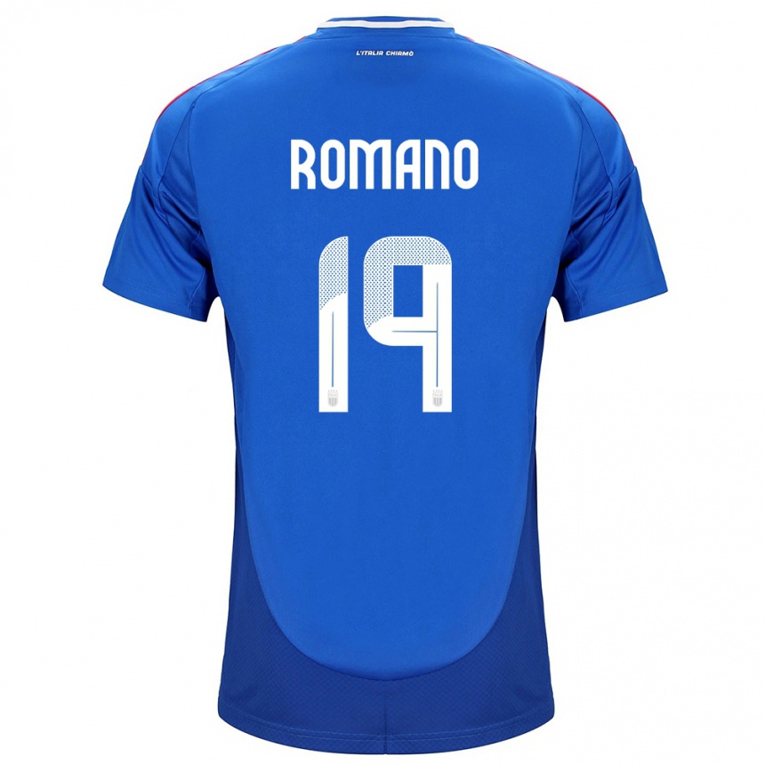 Kids Football Italy Marco Romano #19 Blue Home Jersey 24-26 T-Shirt Nz