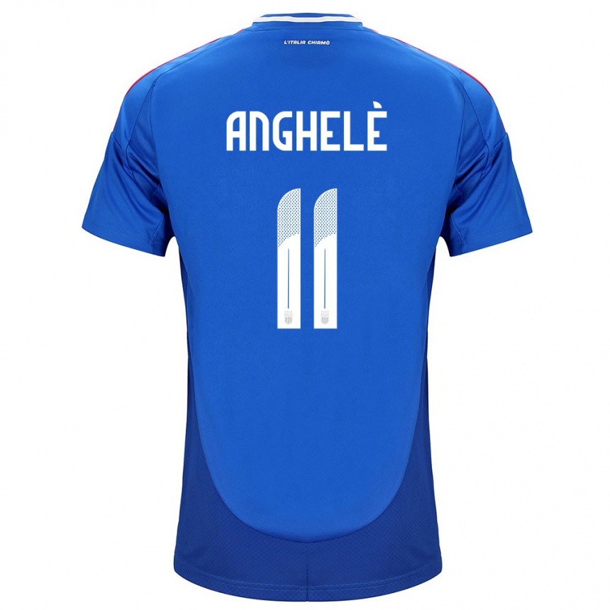 Kids Football Italy Lorenzo Anghelè #11 Blue Home Jersey 24-26 T-Shirt Nz