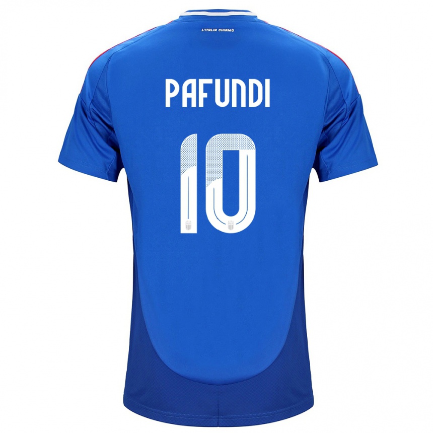 Kids Football Italy Simone Pafundi #10 Blue Home Jersey 24-26 T-Shirt Nz