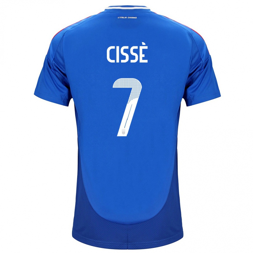 Kids Football Italy Alphadjo Cissè #7 Blue Home Jersey 24-26 T-Shirt Nz