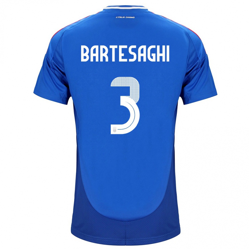 Kids Football Italy Davide Bartesaghi #3 Blue Home Jersey 24-26 T-Shirt Nz