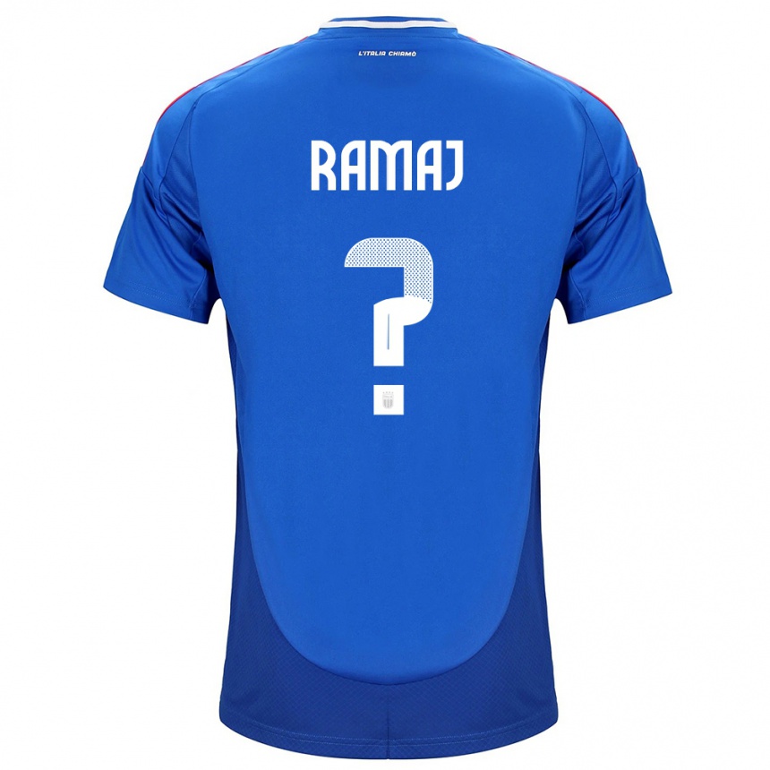 Kids Football Italy Gabriel Ramaj #0 Blue Home Jersey 24-26 T-Shirt Nz