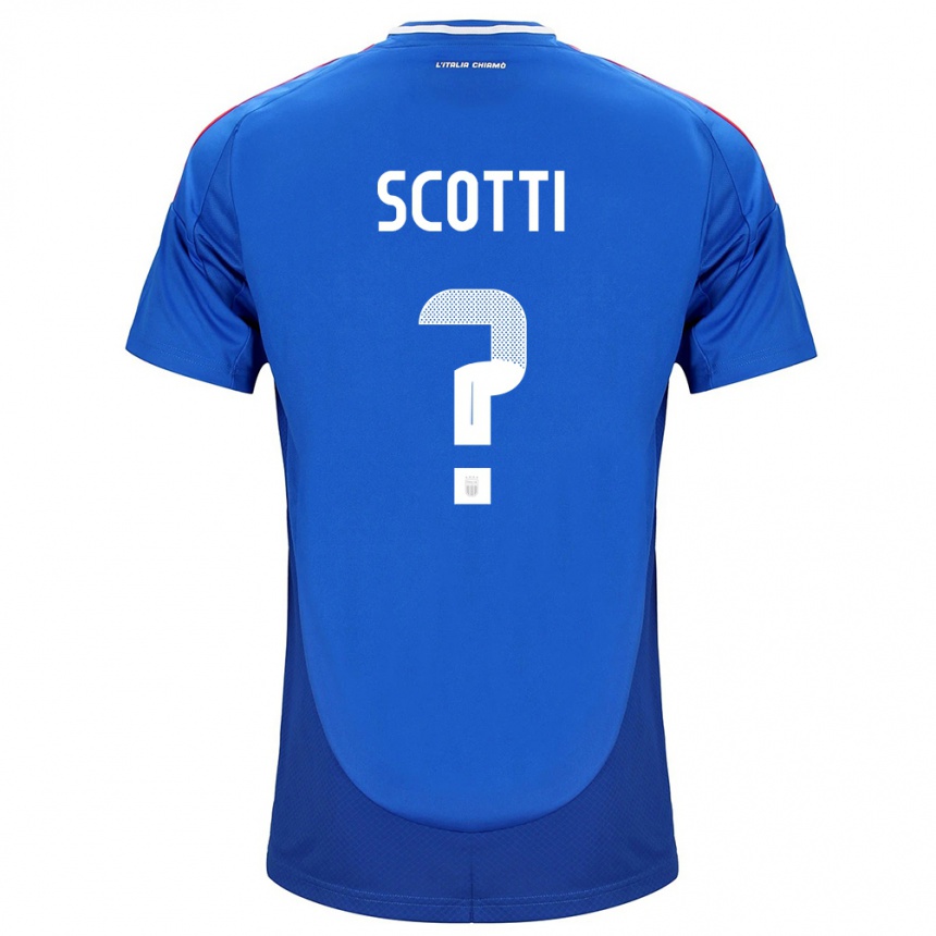 Kids Football Italy Filippo Scotti #0 Blue Home Jersey 24-26 T-Shirt Nz