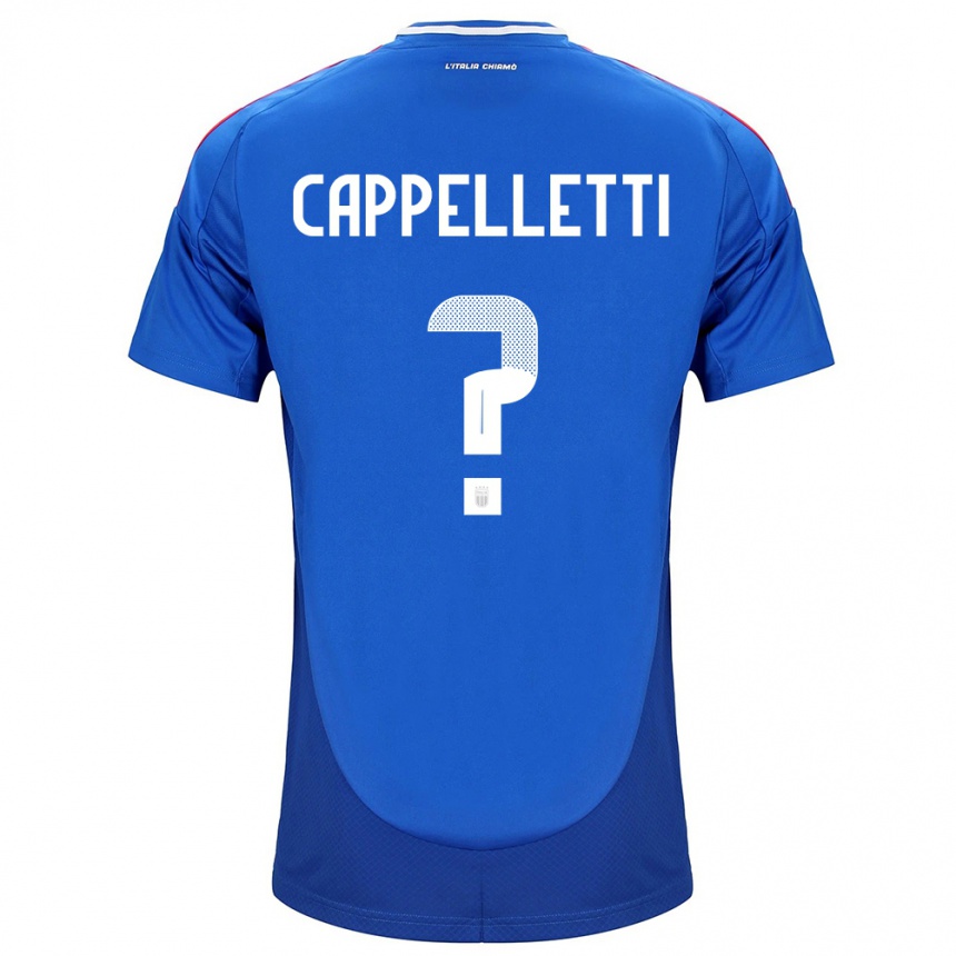 Kids Football Italy Mattia Cappelletti #0 Blue Home Jersey 24-26 T-Shirt Nz