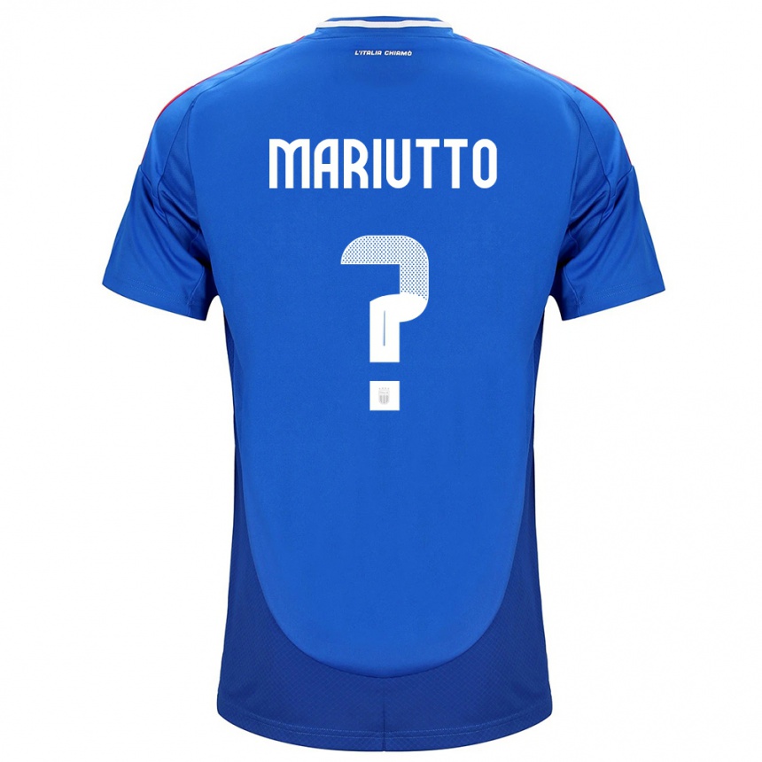 Kids Football Italy Francesco Mariutto #0 Blue Home Jersey 24-26 T-Shirt Nz