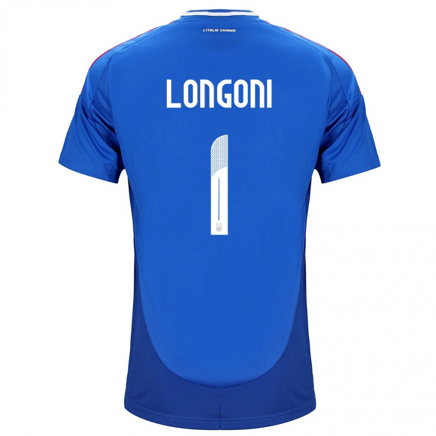 Kids Football Italy Alessandro Longoni #1 Blue Home Jersey 24-26 T-Shirt Nz