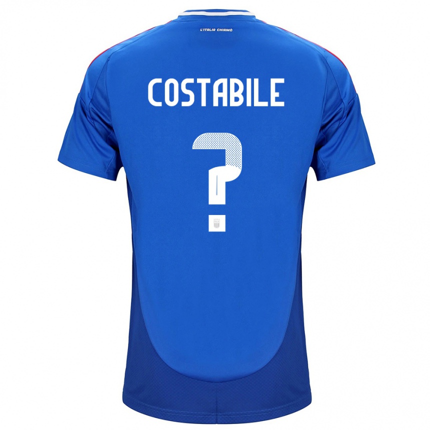 Kids Football Italy Cristian Costabile #0 Blue Home Jersey 24-26 T-Shirt Nz