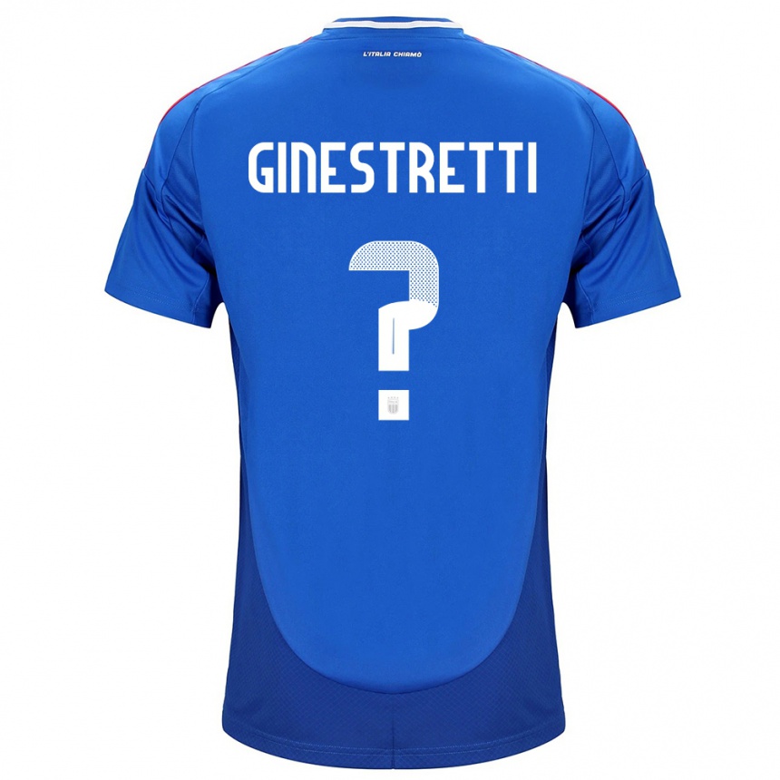 Kids Football Italy Davide Ginestretti #0 Blue Home Jersey 24-26 T-Shirt Nz