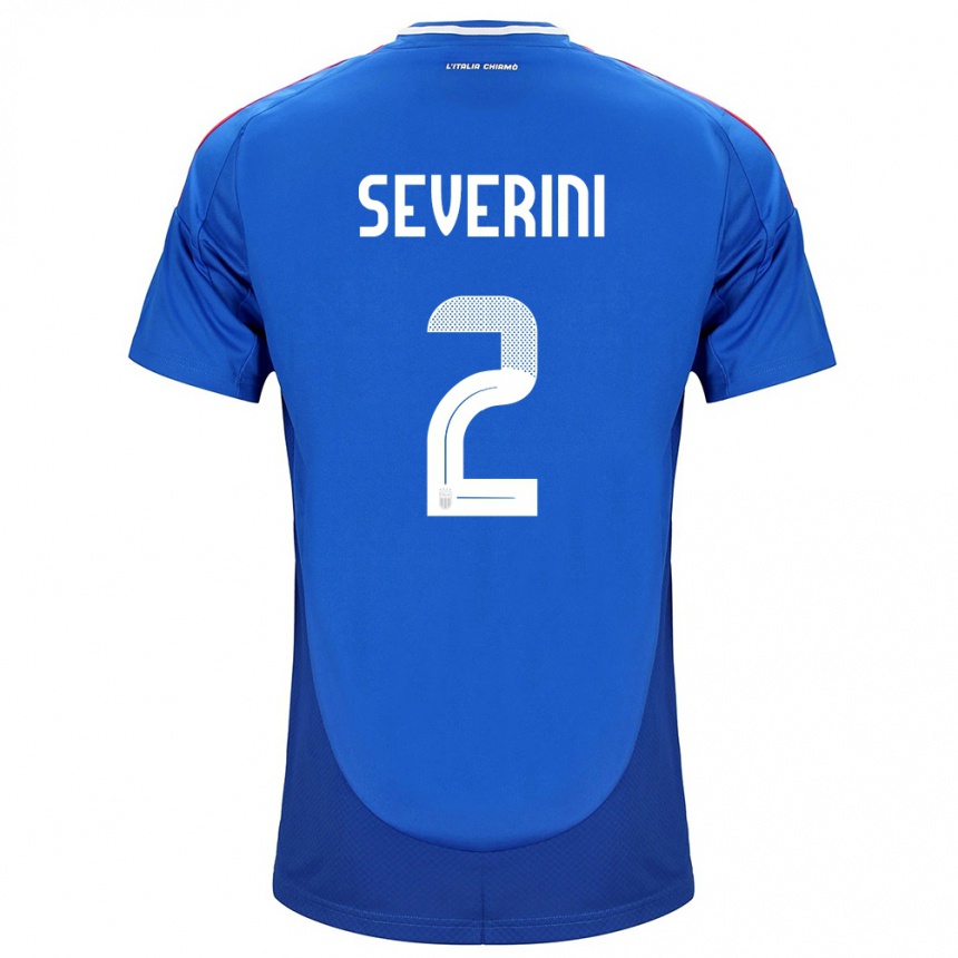 Kids Football Italy Emma Severini #2 Blue Home Jersey 24-26 T-Shirt Nz