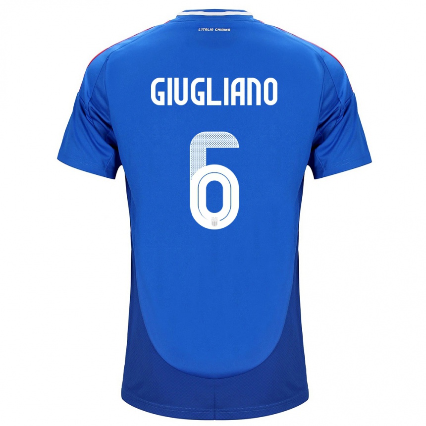 Kids Football Italy Manuela Giugliano #6 Blue Home Jersey 24-26 T-Shirt Nz