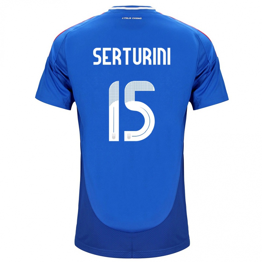 Kids Football Italy Annamaria Serturini #15 Blue Home Jersey 24-26 T-Shirt Nz