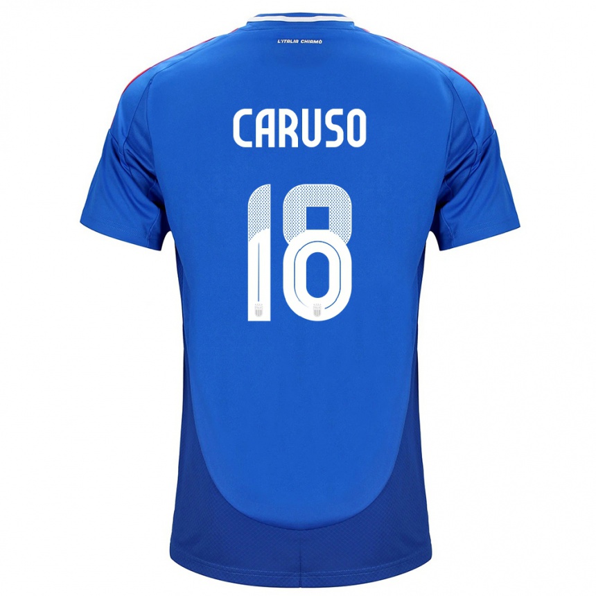 Kids Football Italy Arianna Caruso #18 Blue Home Jersey 24-26 T-Shirt Nz