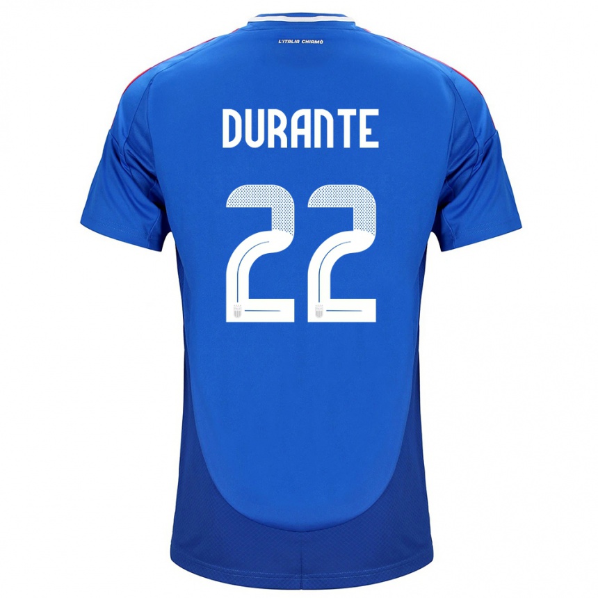 Kids Football Italy Francesca Durante #22 Blue Home Jersey 24-26 T-Shirt Nz