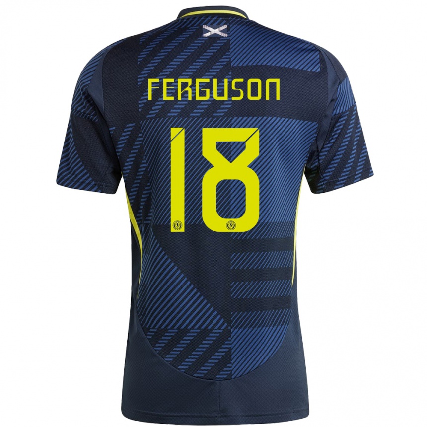 Kids Football Scotland Lewis Ferguson #18 Dark Blue Home Jersey 24-26 T-Shirt Nz