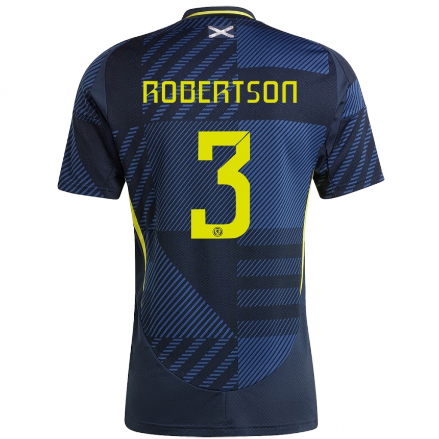 Kids Football Scotland Andrew Robertson #3 Dark Blue Home Jersey 24-26 T-Shirt Nz