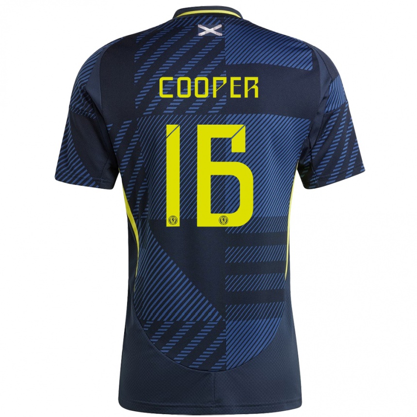 Kids Football Scotland Liam Cooper #16 Dark Blue Home Jersey 24-26 T-Shirt Nz