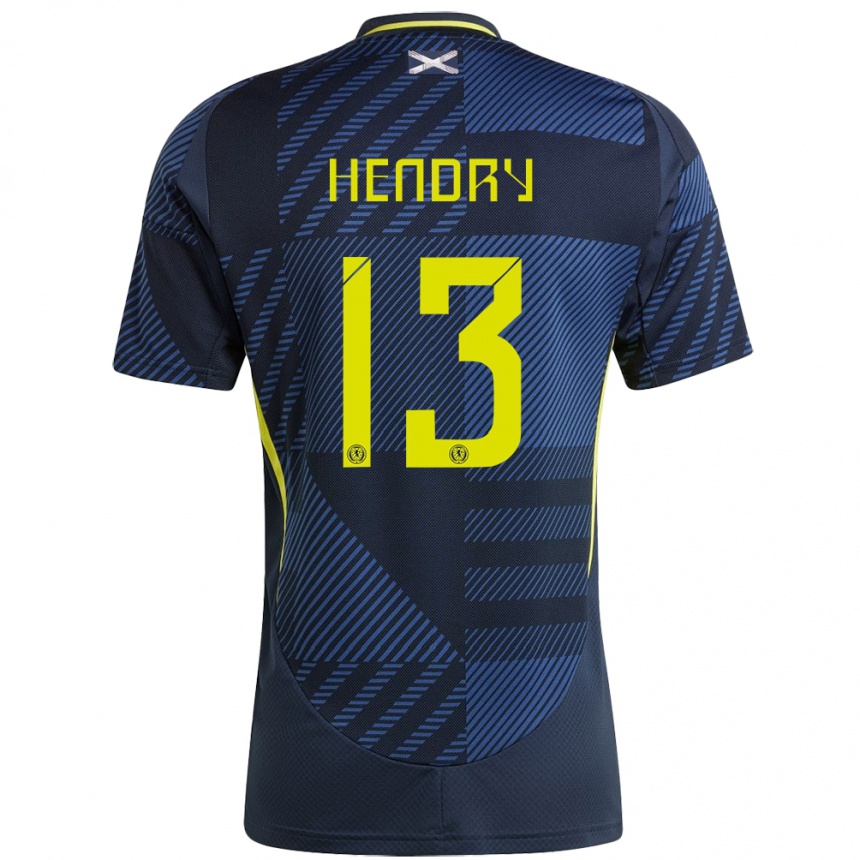 Kids Football Scotland Jack Hendry #13 Dark Blue Home Jersey 24-26 T-Shirt Nz