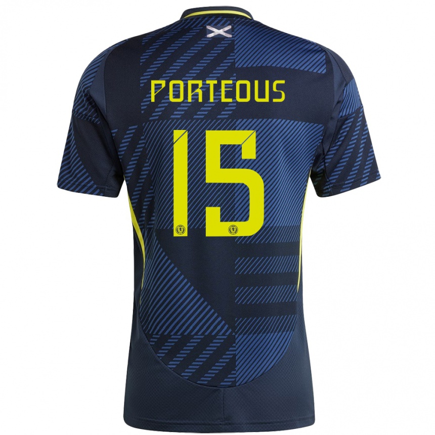 Kids Football Scotland Ryan Porteous #15 Dark Blue Home Jersey 24-26 T-Shirt Nz