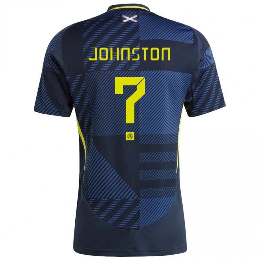 Kids Football Scotland Max Johnston #0 Dark Blue Home Jersey 24-26 T-Shirt Nz