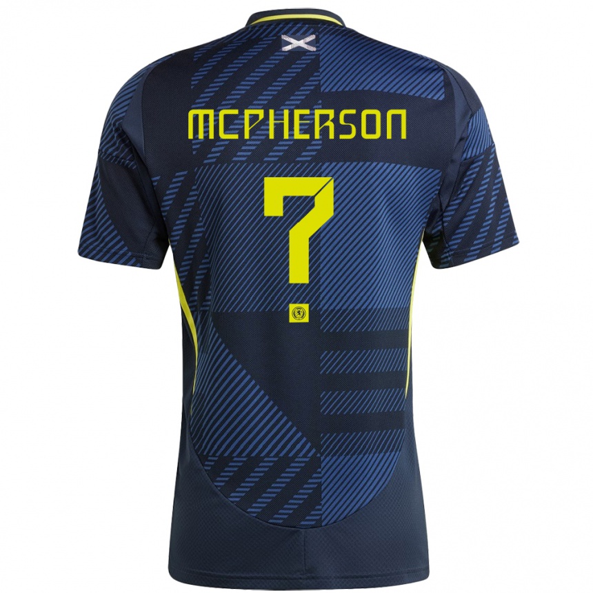 Kids Football Scotland Ben Mcpherson #0 Dark Blue Home Jersey 24-26 T-Shirt Nz