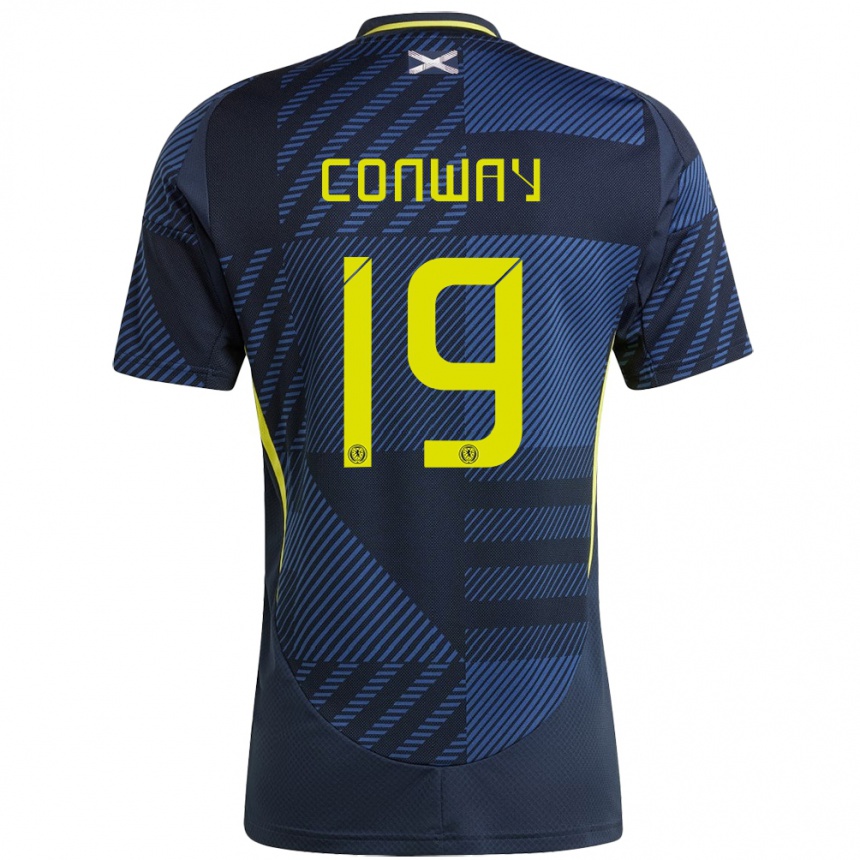 Kids Football Scotland Tommy Conway #19 Dark Blue Home Jersey 24-26 T-Shirt Nz