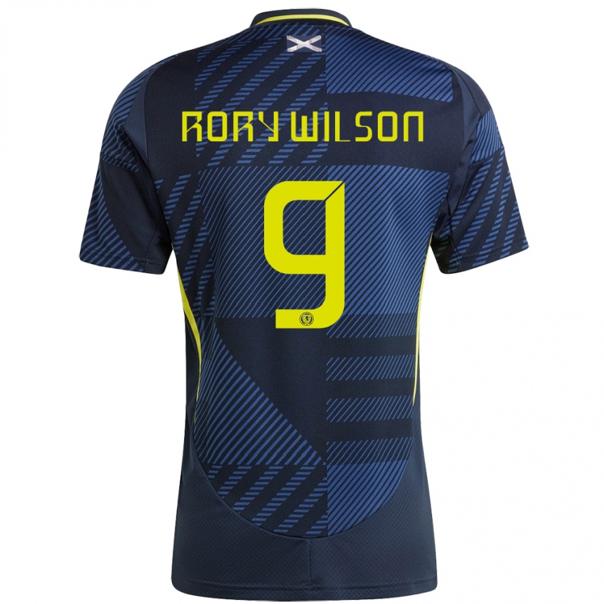 Kids Football Scotland Rory Wilson #9 Dark Blue Home Jersey 24-26 T-Shirt Nz