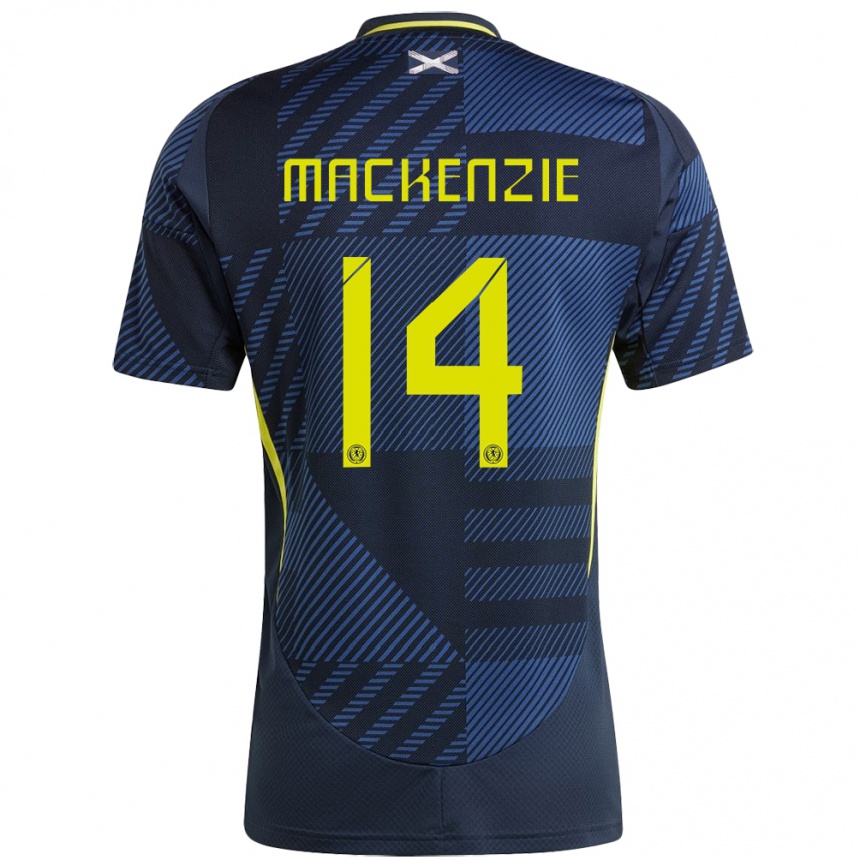 Kids Football Scotland Magnus Mackenzie #14 Dark Blue Home Jersey 24-26 T-Shirt Nz