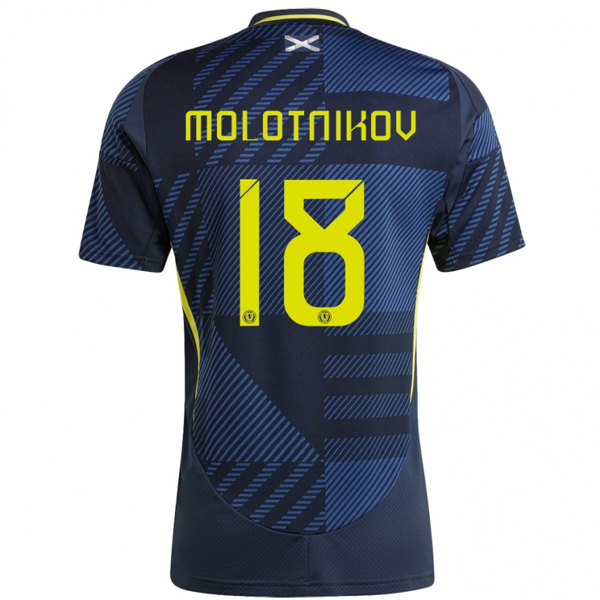 Kids Football Scotland Rudi Molotnikov #18 Dark Blue Home Jersey 24-26 T-Shirt Nz