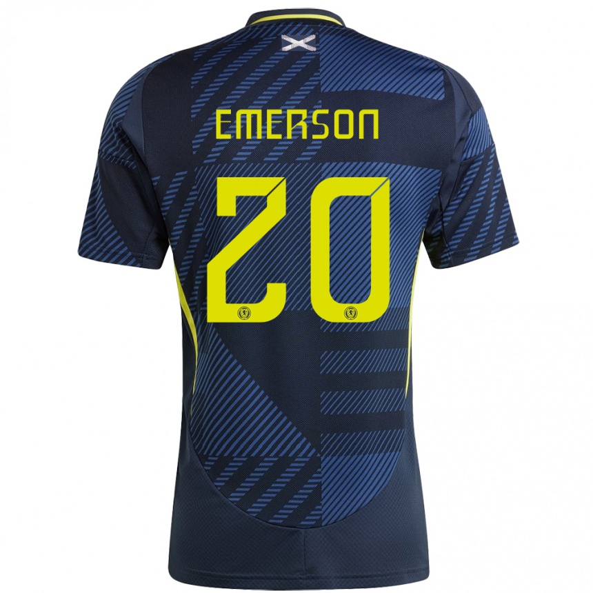 Kids Football Scotland Johnny Emerson #20 Dark Blue Home Jersey 24-26 T-Shirt Nz