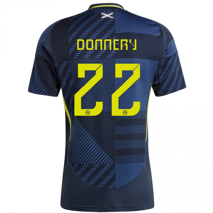 Kids Football Scotland Julian Donnery #22 Dark Blue Home Jersey 24-26 T-Shirt Nz