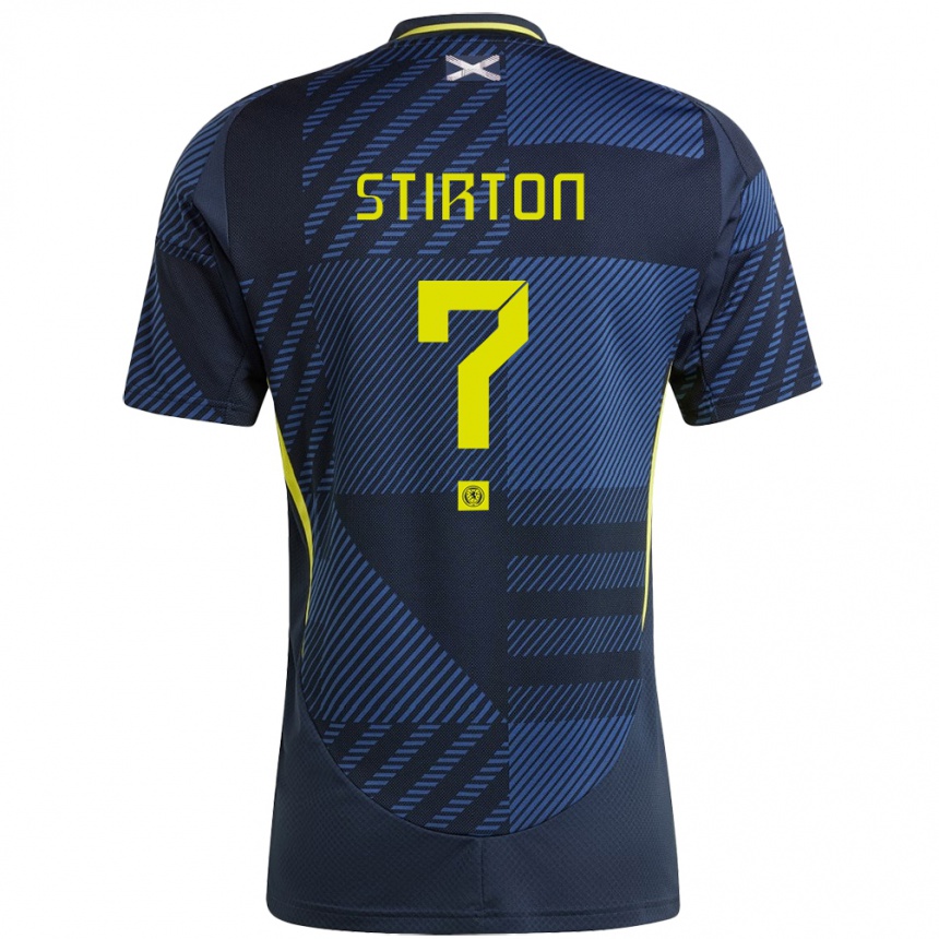 Kids Football Scotland Owen Stirton #0 Dark Blue Home Jersey 24-26 T-Shirt Nz