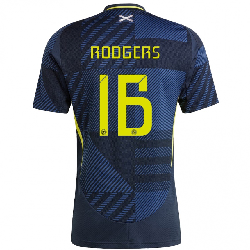 Kids Football Scotland Amy Rodgers #16 Dark Blue Home Jersey 24-26 T-Shirt Nz