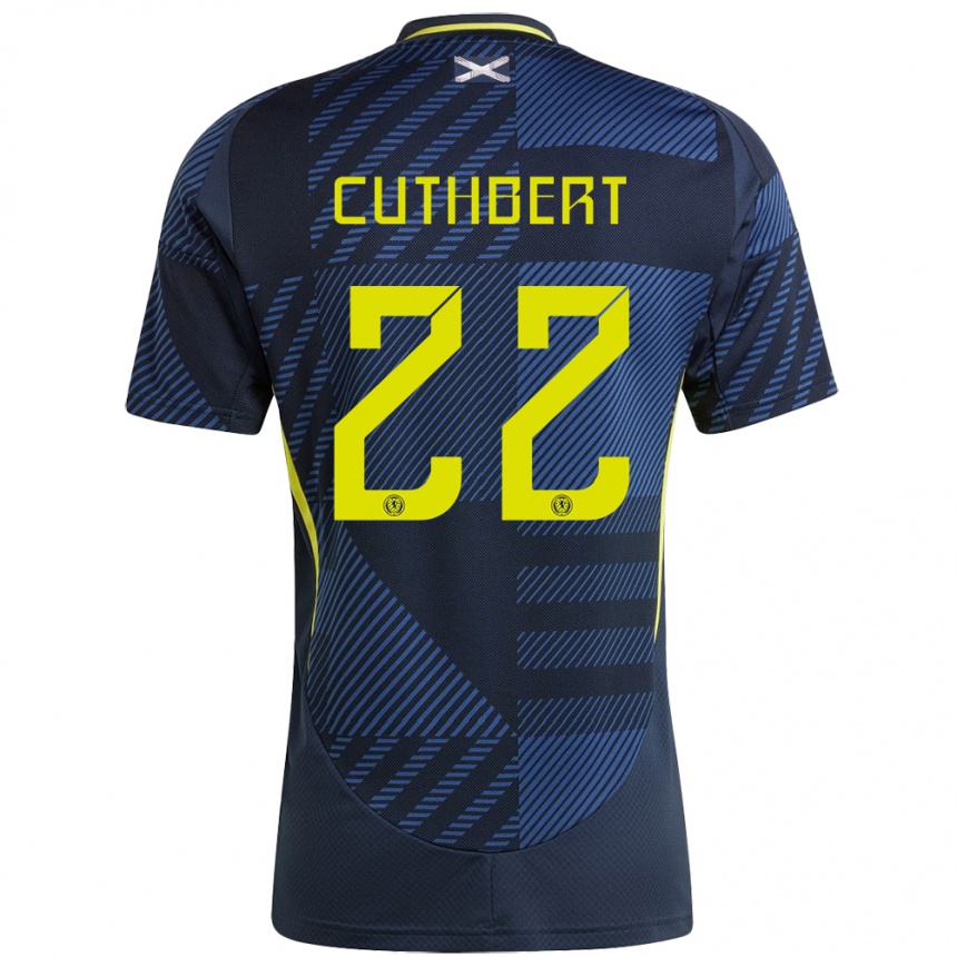 Kids Football Scotland Erin Cuthbert #22 Dark Blue Home Jersey 24-26 T-Shirt Nz