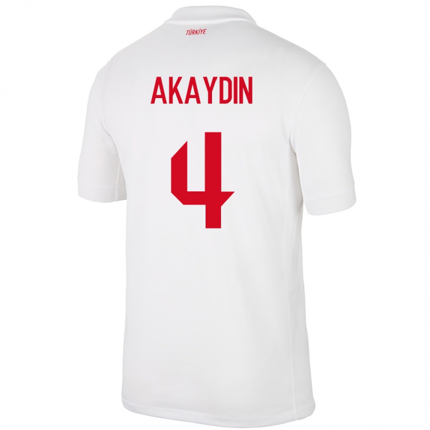 Kids Football Turkey Samet Akaydin #4 White Home Jersey 24-26 T-Shirt Nz