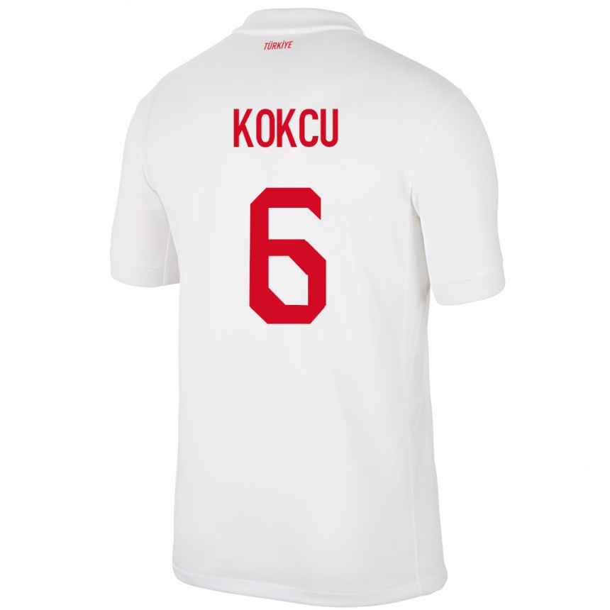 Kids Football Turkey Orkun Kökçü #6 White Home Jersey 24-26 T-Shirt Nz