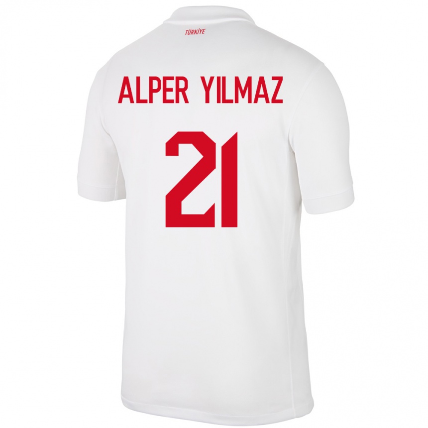 Kids Football Turkey Barış Alper Yılmaz #21 White Home Jersey 24-26 T-Shirt Nz