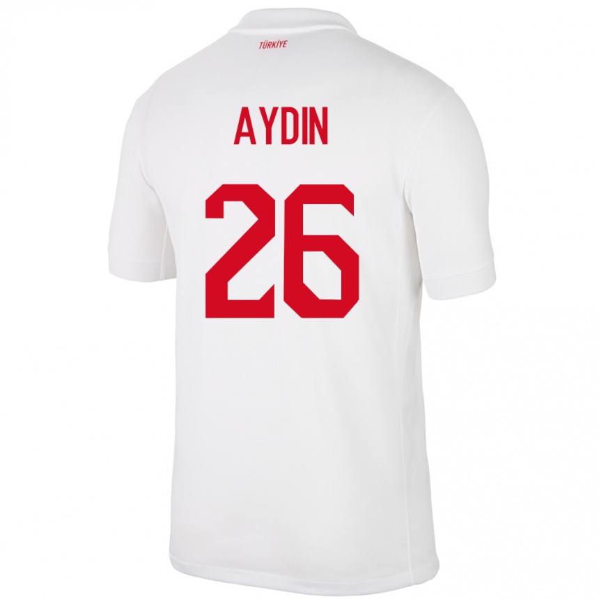 Kids Football Turkey Oğuz Aydın #26 White Home Jersey 24-26 T-Shirt Nz