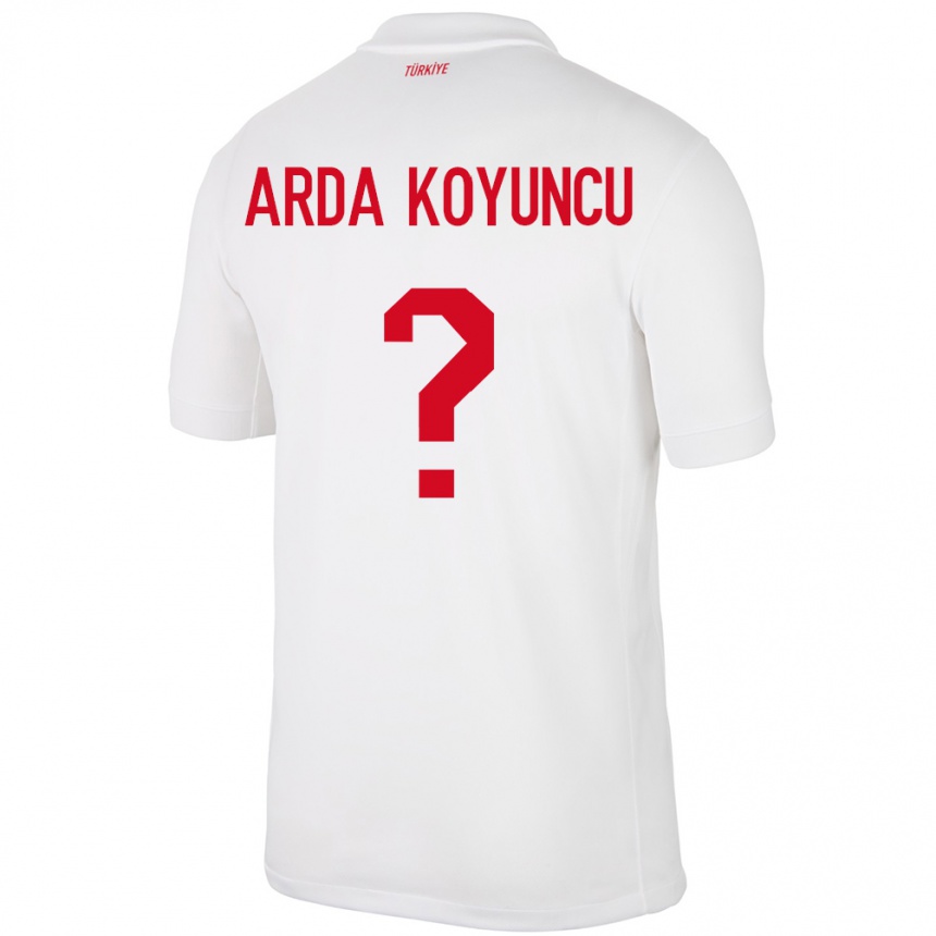 Kids Football Turkey Efe Arda Koyuncu #0 White Home Jersey 24-26 T-Shirt Nz