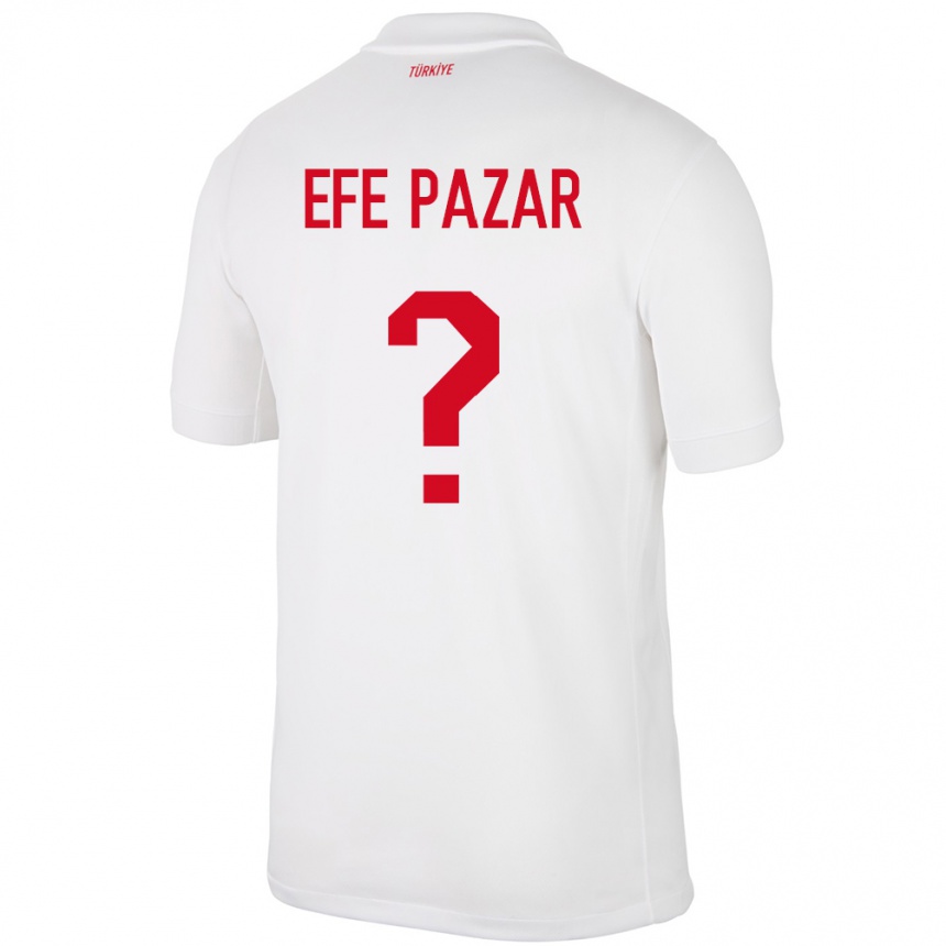 Kids Football Turkey Alper Efe Pazar #0 White Home Jersey 24-26 T-Shirt Nz