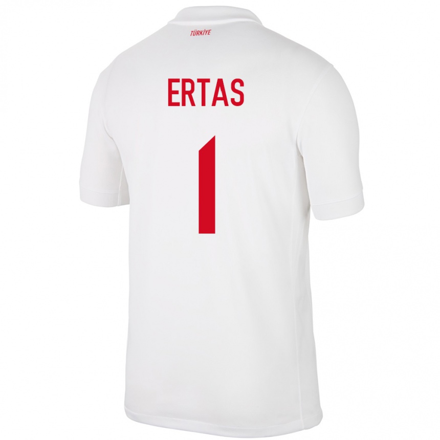 Kids Football Turkey Deniz Ertaş #1 White Home Jersey 24-26 T-Shirt Nz