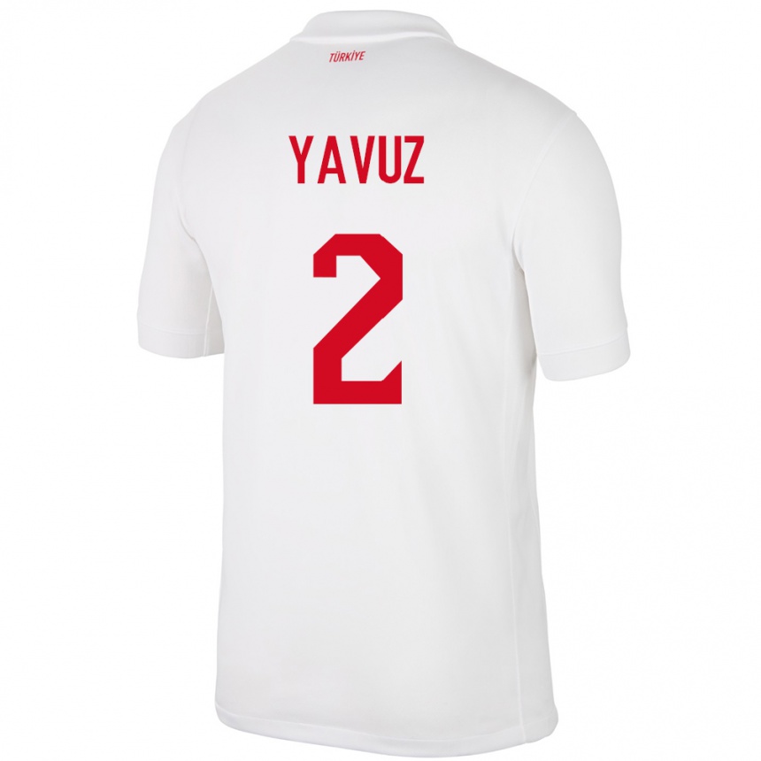 Kids Football Turkey Batuhan Yavuz #2 White Home Jersey 24-26 T-Shirt Nz