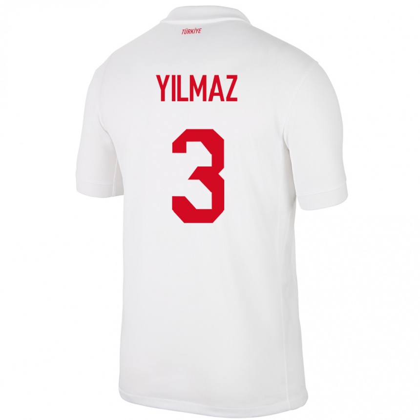 Kids Football Turkey Berkay Yılmaz #3 White Home Jersey 24-26 T-Shirt Nz