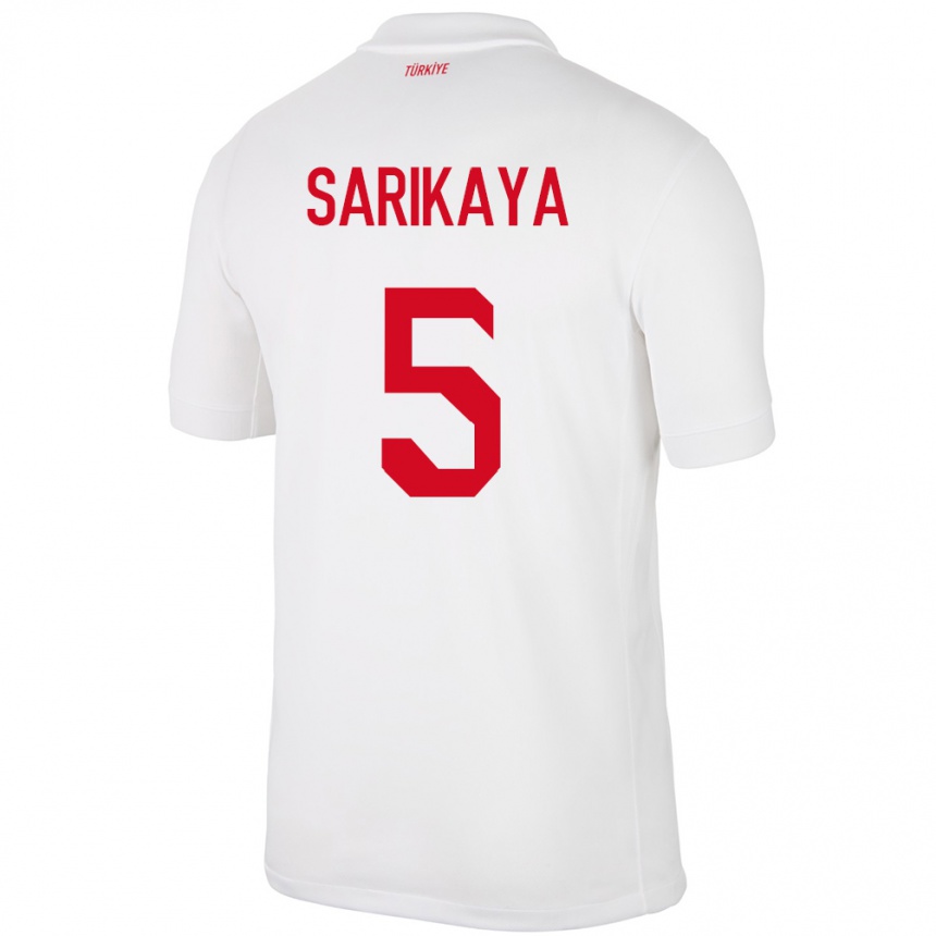 Kids Football Turkey Efe Sarıkaya #5 White Home Jersey 24-26 T-Shirt Nz