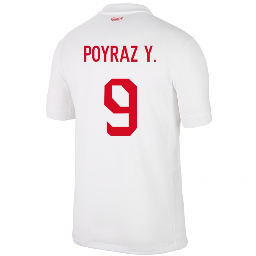 Kids Football Turkey Poyraz Yıldırım #9 White Home Jersey 24-26 T-Shirt Nz